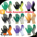 SRSAFETY 13G knitted nylon liner foam latex glove/latex safety gloves